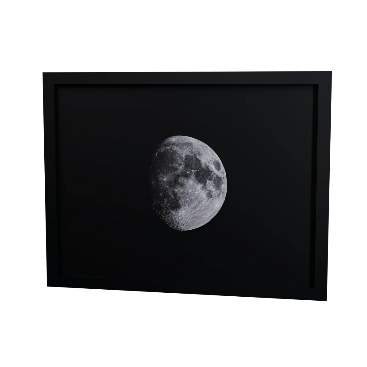 Stille des Mondes – Mondfotografie, gerahmter Fine Art Print, 40 × 30 cm, Rahmenfarbe Schwarz